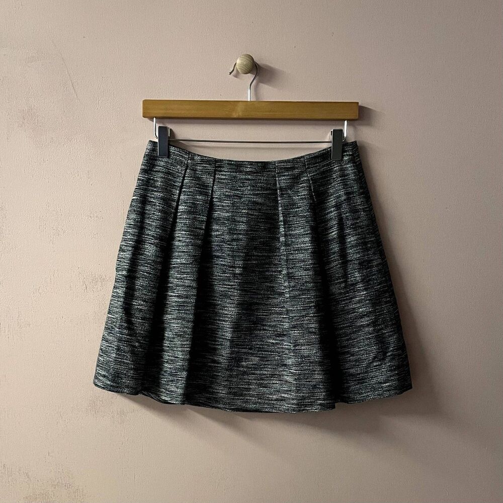 Madewell Gray High Waisted Pleated Skater Skirt Size 2 EUC